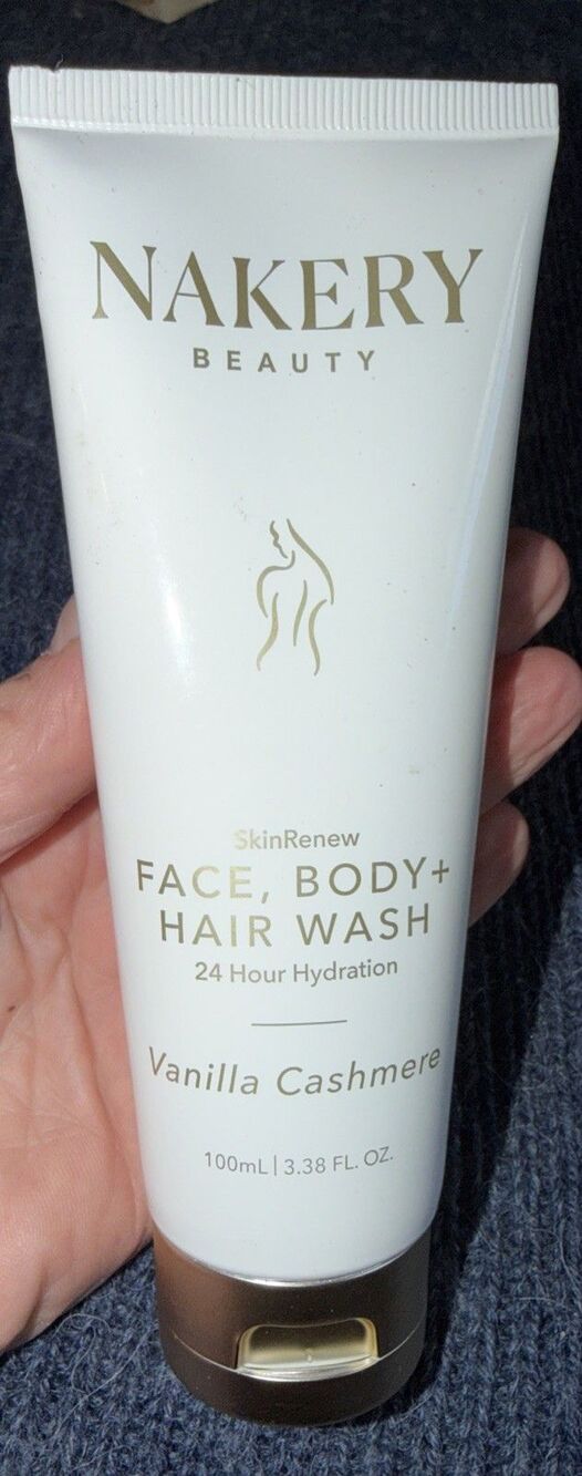 Nakery  SkinRenew Face, Body + Hair Wash Vanilla Cashmere 100ml 3.38 Fl Oz New